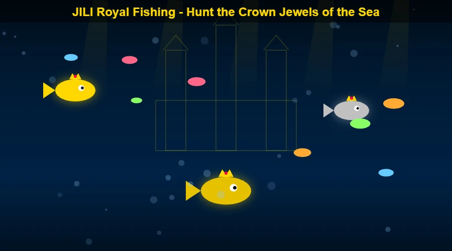 Royal Fishing underwater kingdom with crowned fish and palace